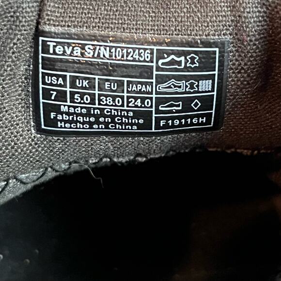 Teva Delavina‎ Mule Black Leather Clogs Size 7 - Picture 6 of 7